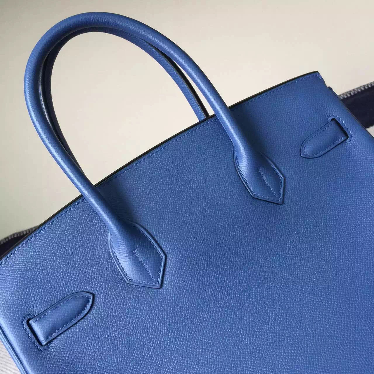 New Arrival Hermes Birkin Bag30cm in R2 Agate Blue Epsom Leather