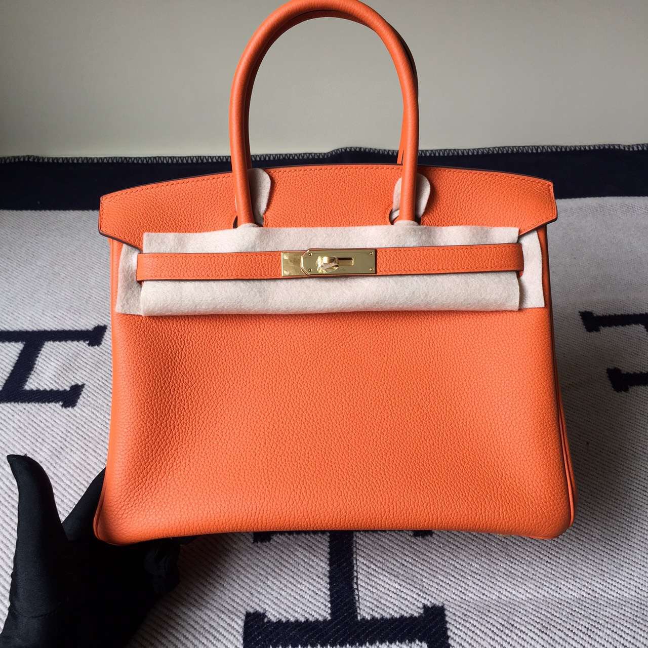 On Sale Hermes Togo Leather Birkin Bag30cm in Classic Orange