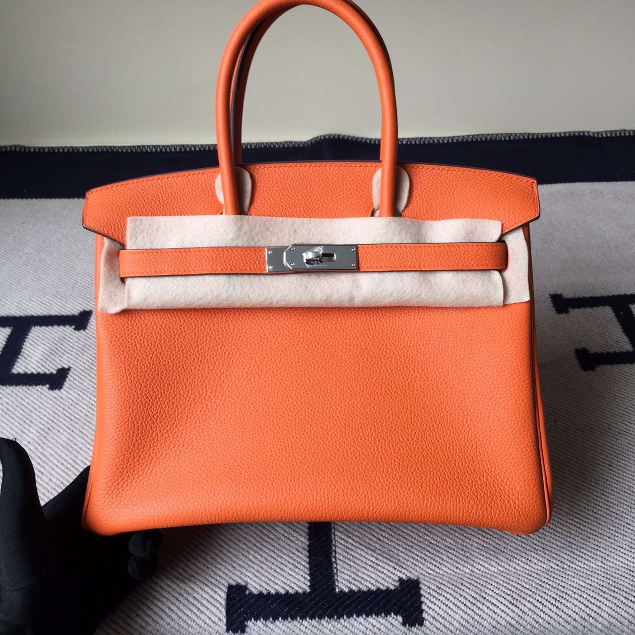 On Sale Hermes Togo Leather Birkin Bag30cm in Classic Orange