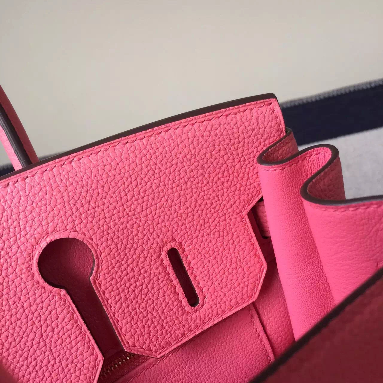 Discount Hermes U5 Rose Lipstick Togo Calfskin Leather Birkin30cm Bag