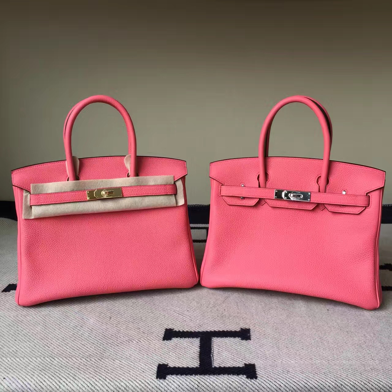 Discount Hermes U5 Rose Lipstick Togo Calfskin Leather Birkin30cm Bag