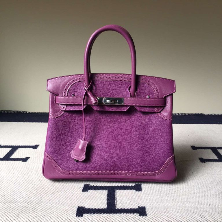 Hermes Ghillies Birkin 30cm in P9 Anemone Purple Togo Leather