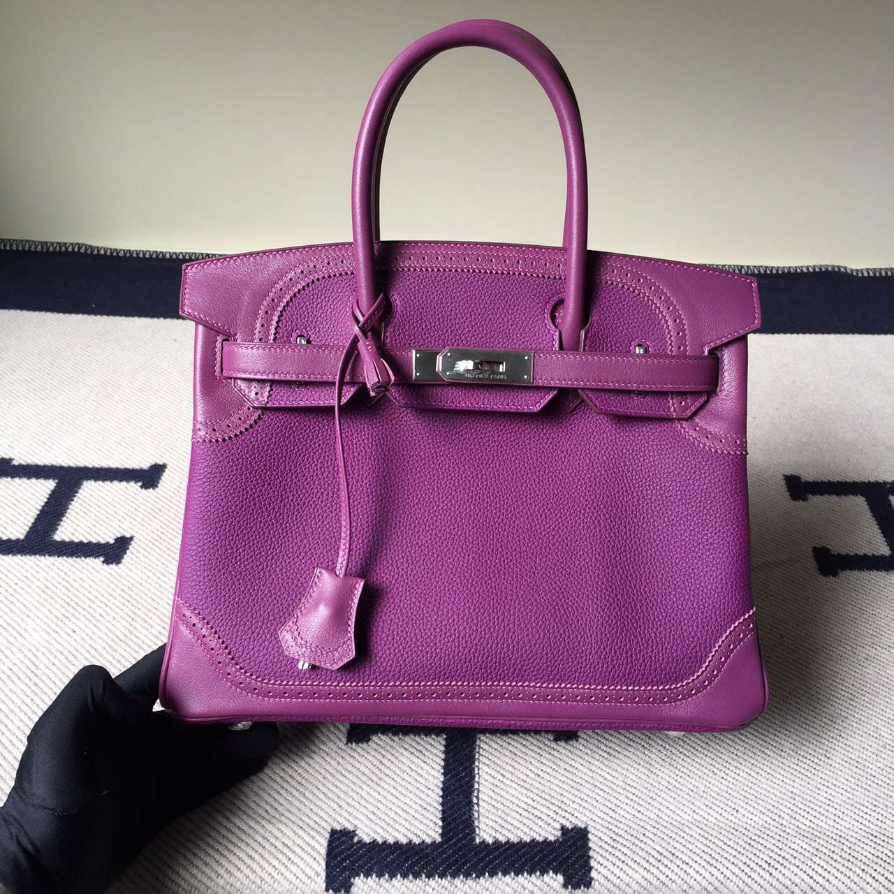 Wholesale Hermes Ghillies Birkin30cm in P9 Anemone Purple Togo Leather