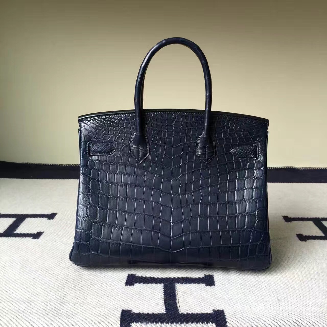 Hermes Bag Website Hermes 7K Blue Saphir Crocodile Matt Birkin Bag30cm