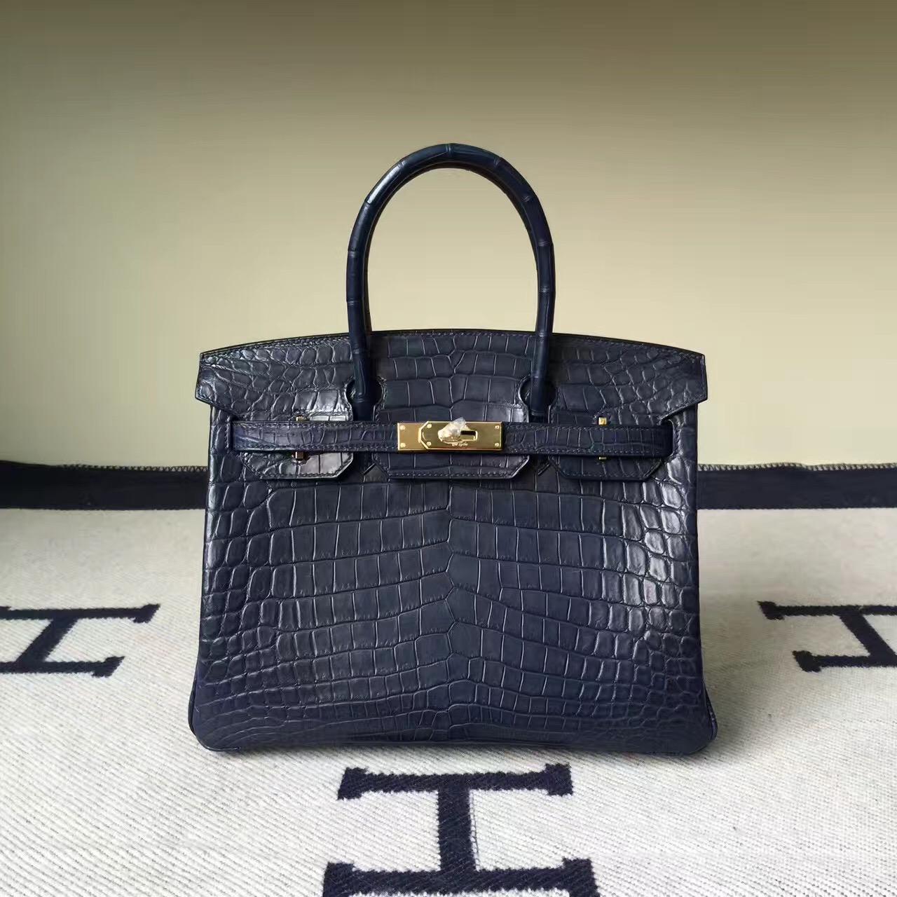 Hermes Bag Website Hermes 7K Blue Saphir Crocodile Matt Birkin Bag30cm