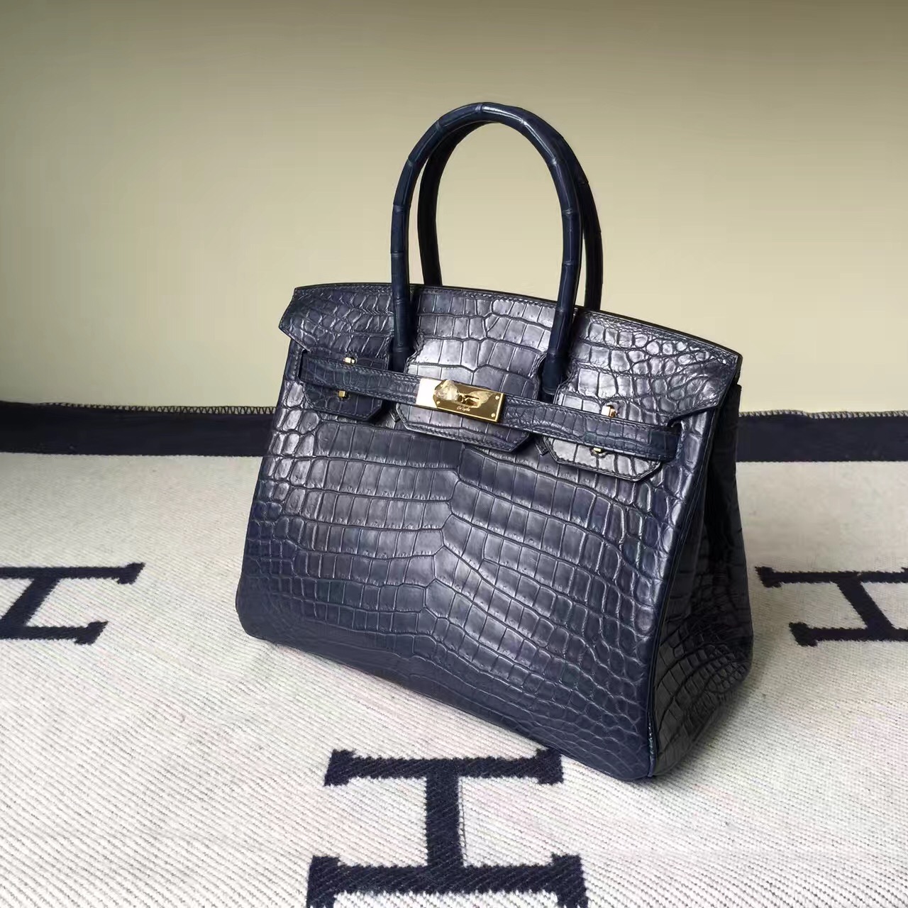 Hermes Bag Website Hermes 7K Blue Saphir Crocodile Matt Birkin Bag30cm