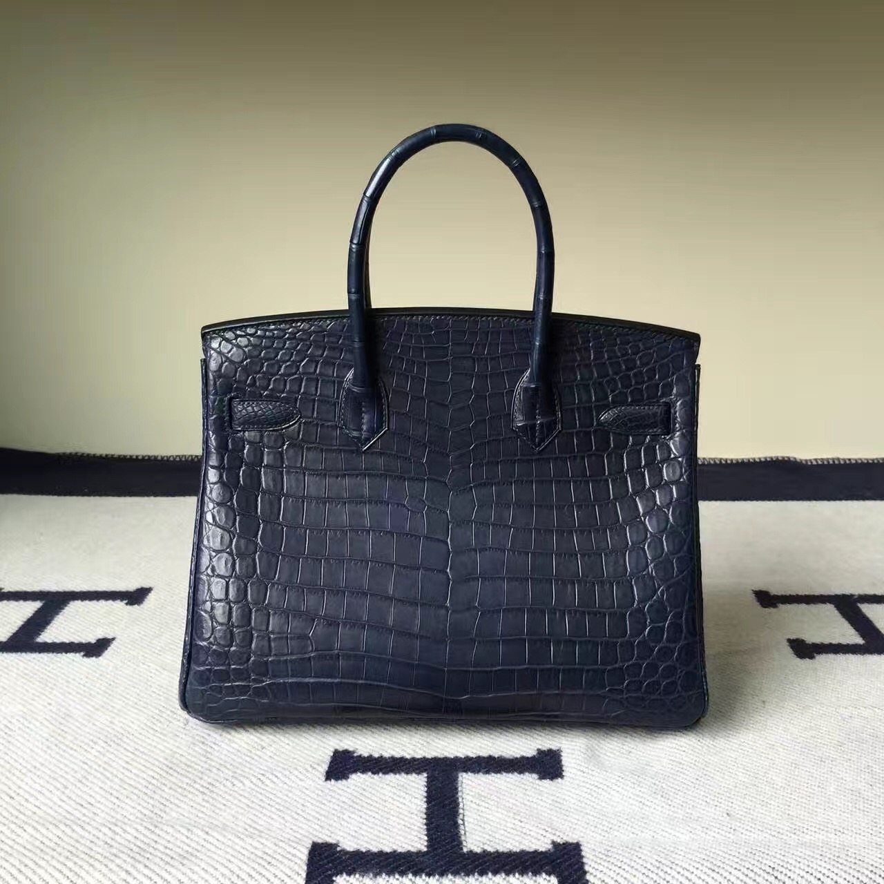 Hermes Bag Website Hermes 7K Blue Saphir Crocodile Matt Birkin Bag30cm