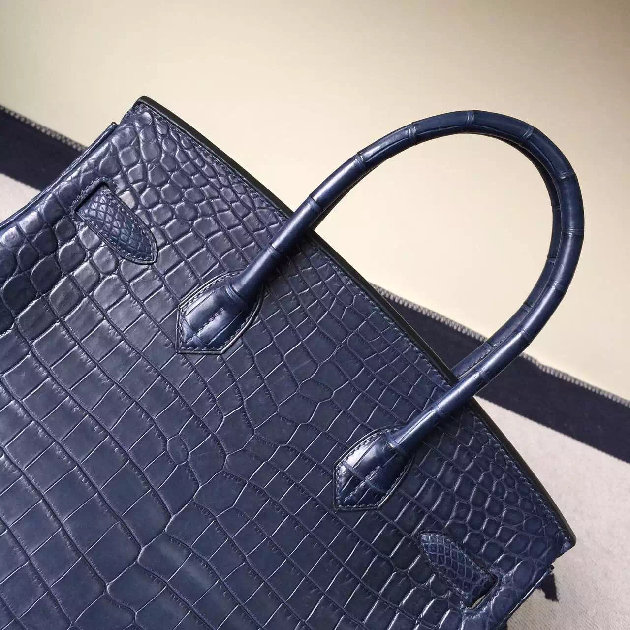 Hermes Bag Website Hermes 7K Blue Saphir Crocodile Matt Birkin Bag30cm