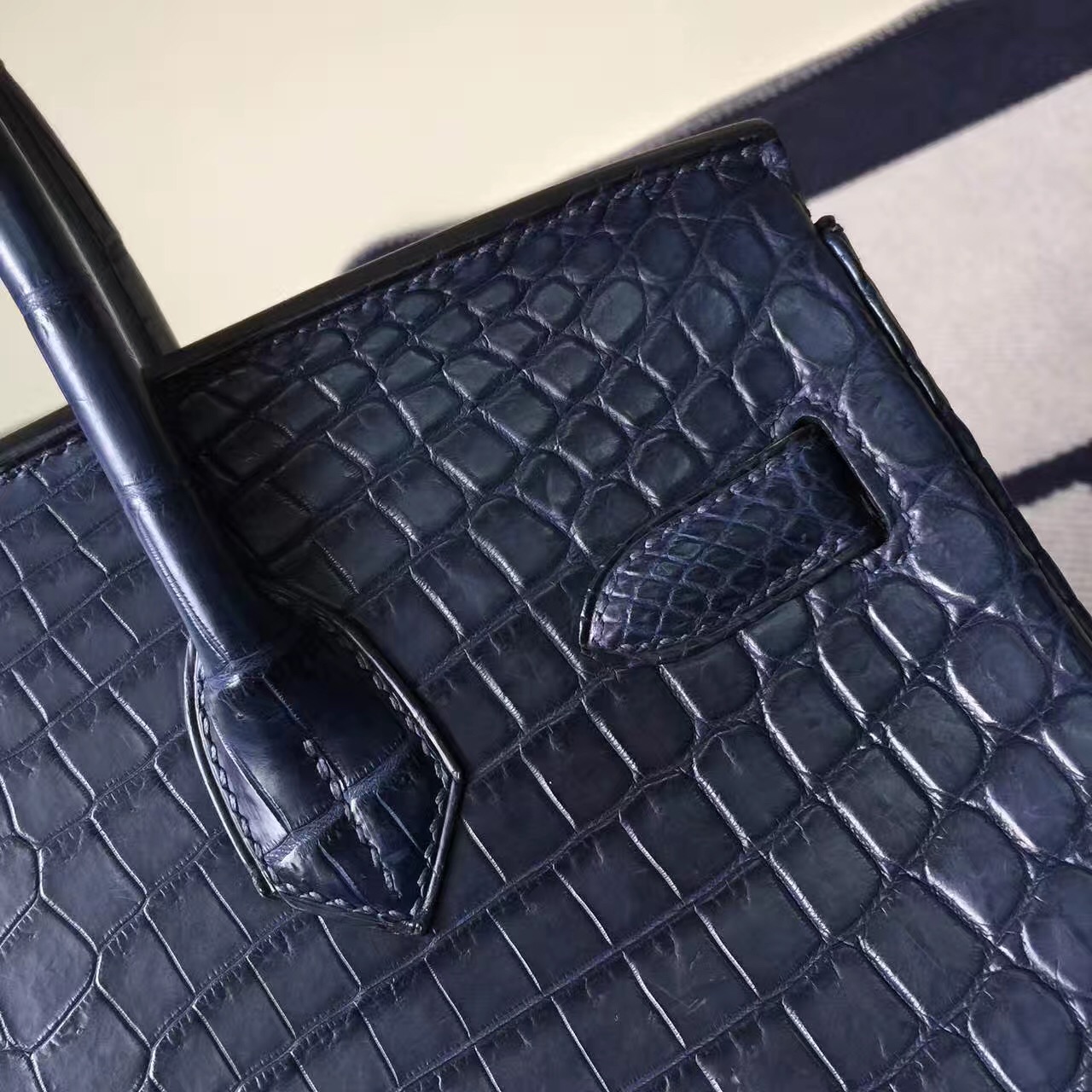 Hermes Bag Website Hermes 7K Blue Saphir Crocodile Matt Birkin Bag30cm