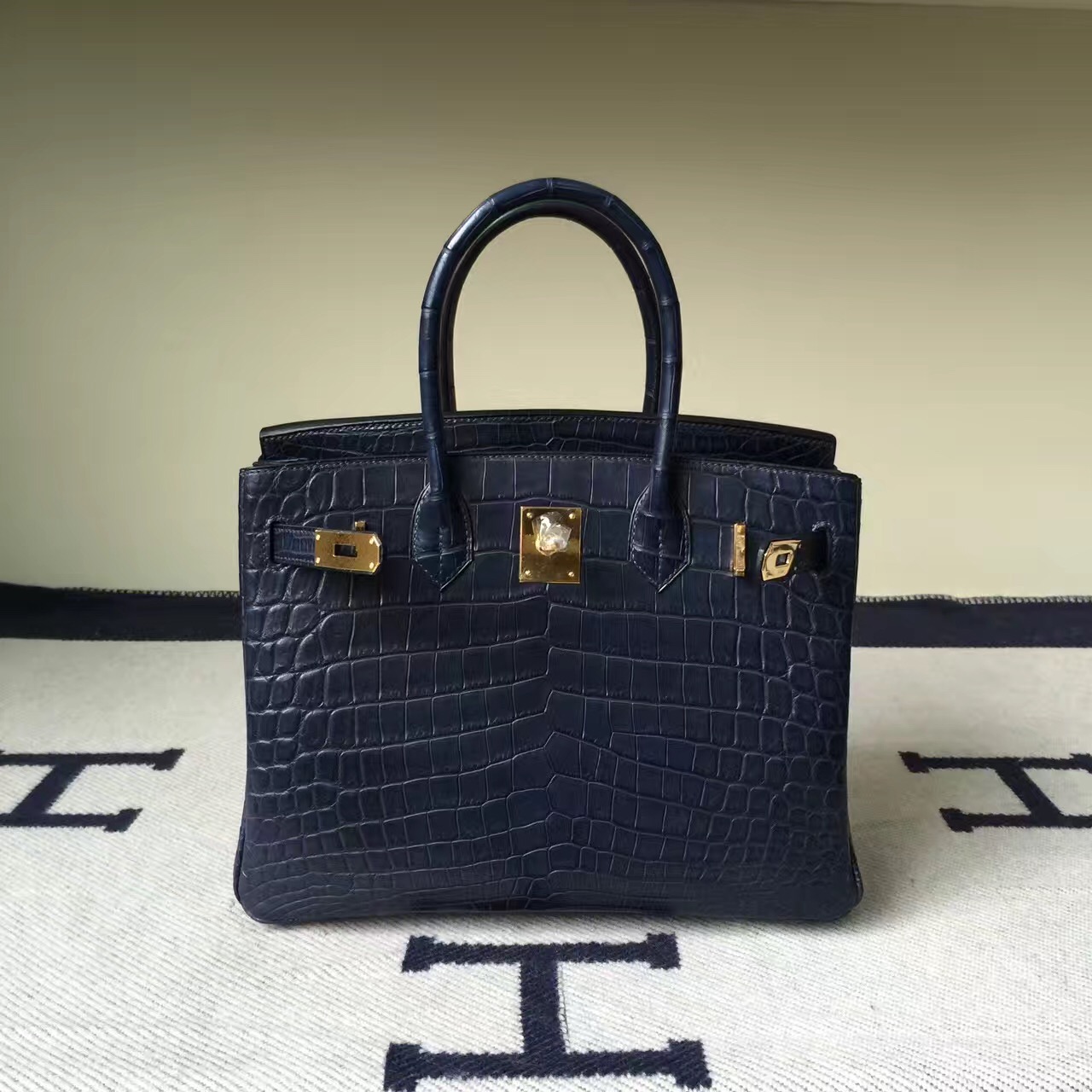 Hermes Bag Website Hermes 7K Blue Saphir Crocodile Matt Birkin Bag30cm