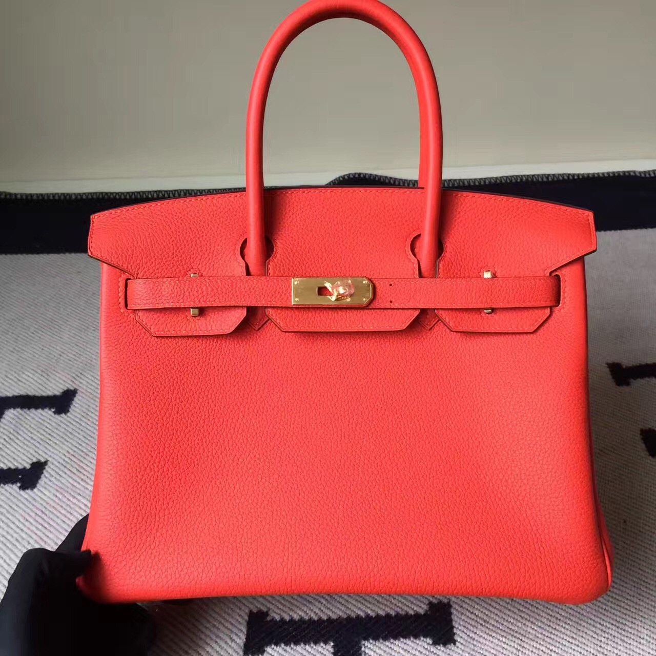 Wholesale Hermes Birkin30cm Bag in 9J Orange Togo Calfskin Leather