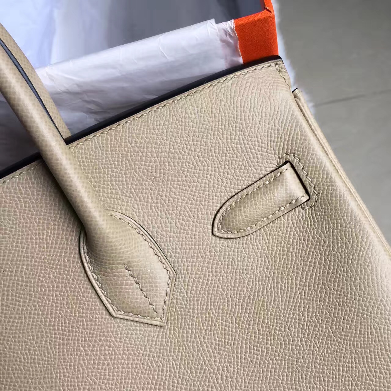 New Arrival Hermes 82 Sand Grey Epsom Calfskin Leather Birkin Bag 30cm