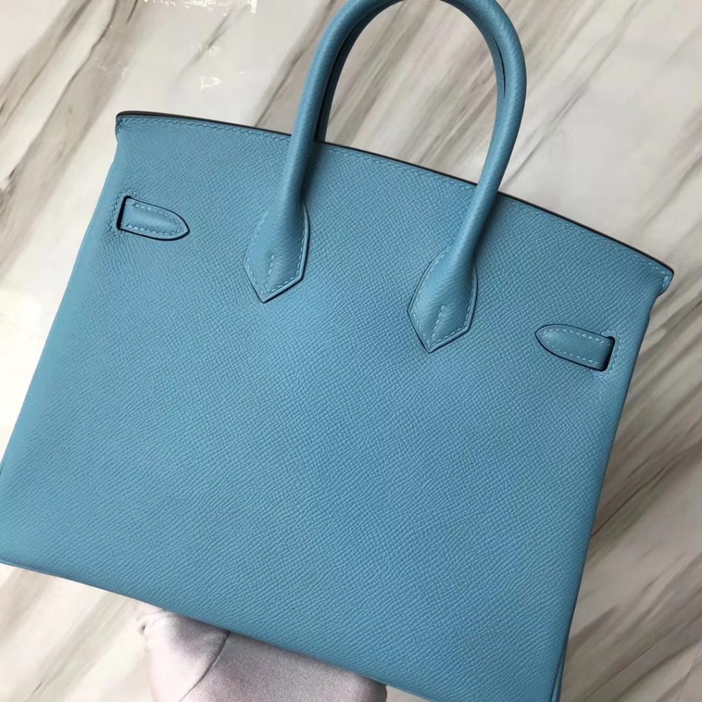 Hermes 2019 New Color P3 Blue De Nord Epsom Calf Birkin25CM Bag Silver Hardware