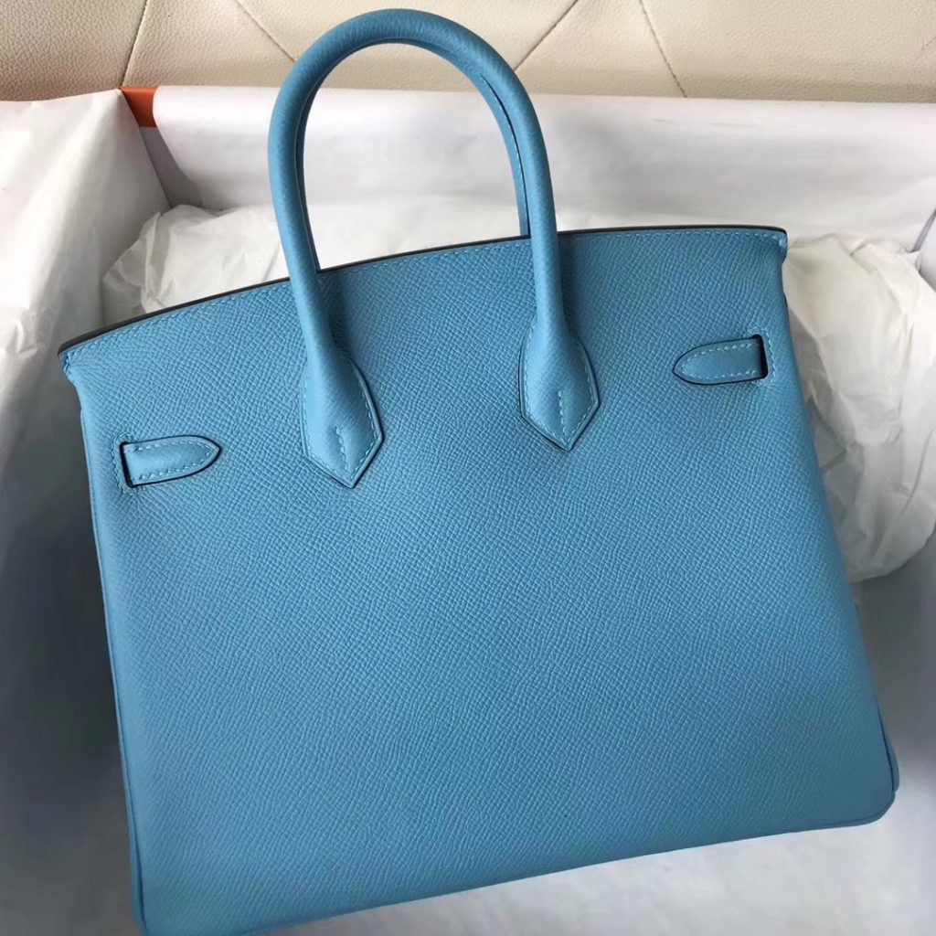 Hermes 2019 New Color P3 Blue De Nord Epsom Calf Birkin25CM Bag Silver Hardware