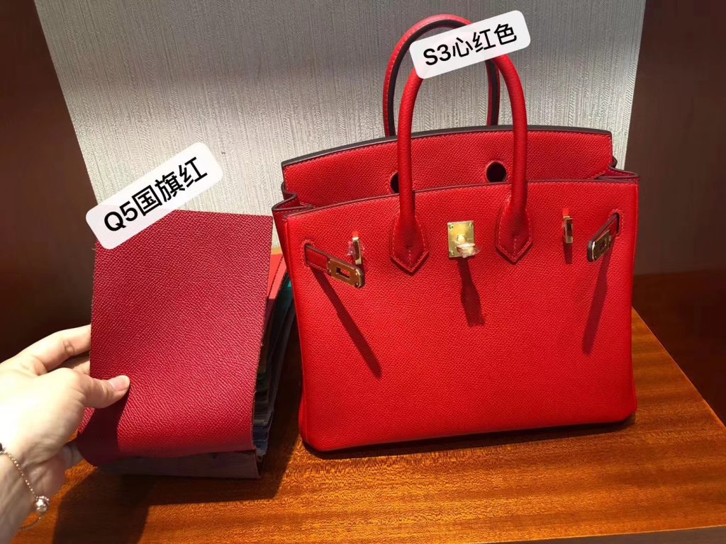 Sale Hermes Q5 Rouge Casaque VS S3 Rose de Coeur Epsom Calf Birkin Bag Gold Hardware