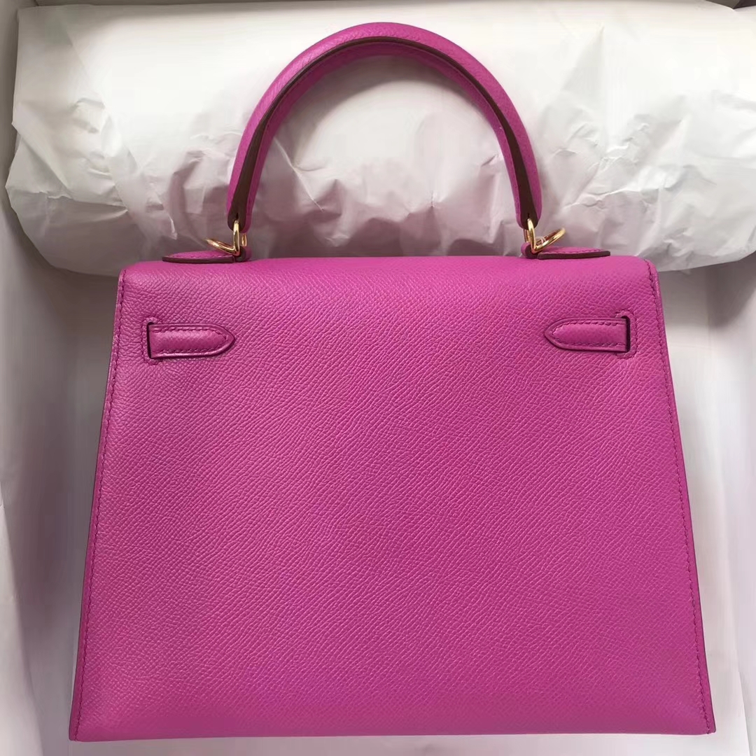 Discount Hermes Epsom Calf Kelly Bag25cm in 9I Rose Magnolia Gold Hardware