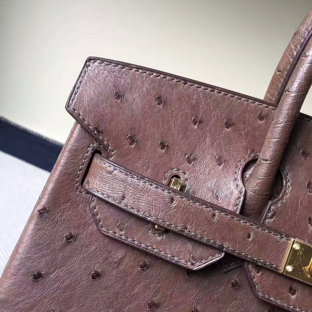 On Sale Hermes Tobacco Color KK Ostrich Leather Birkin30cm Handbag