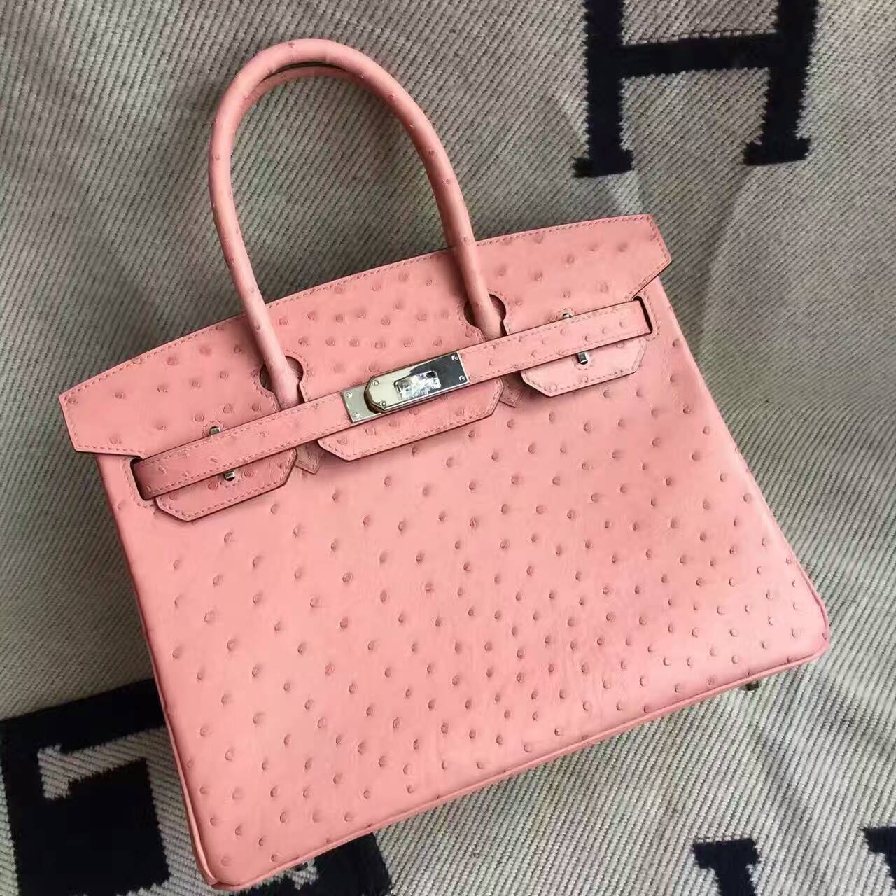 Hot Sale Hermes KK Ostrich Leather Birkin Bag 30cm in CC94 Terre Cuite