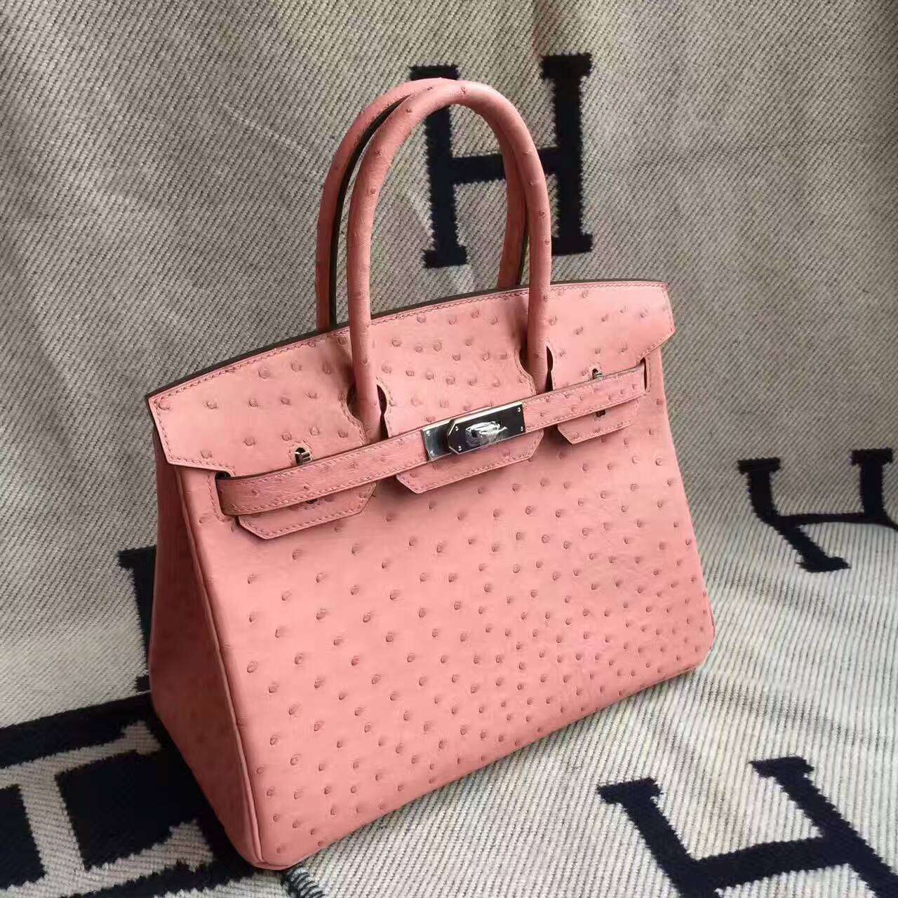 Hot Sale Hermes KK Ostrich Leather Birkin Bag 30cm in CC94 Terre Cuite