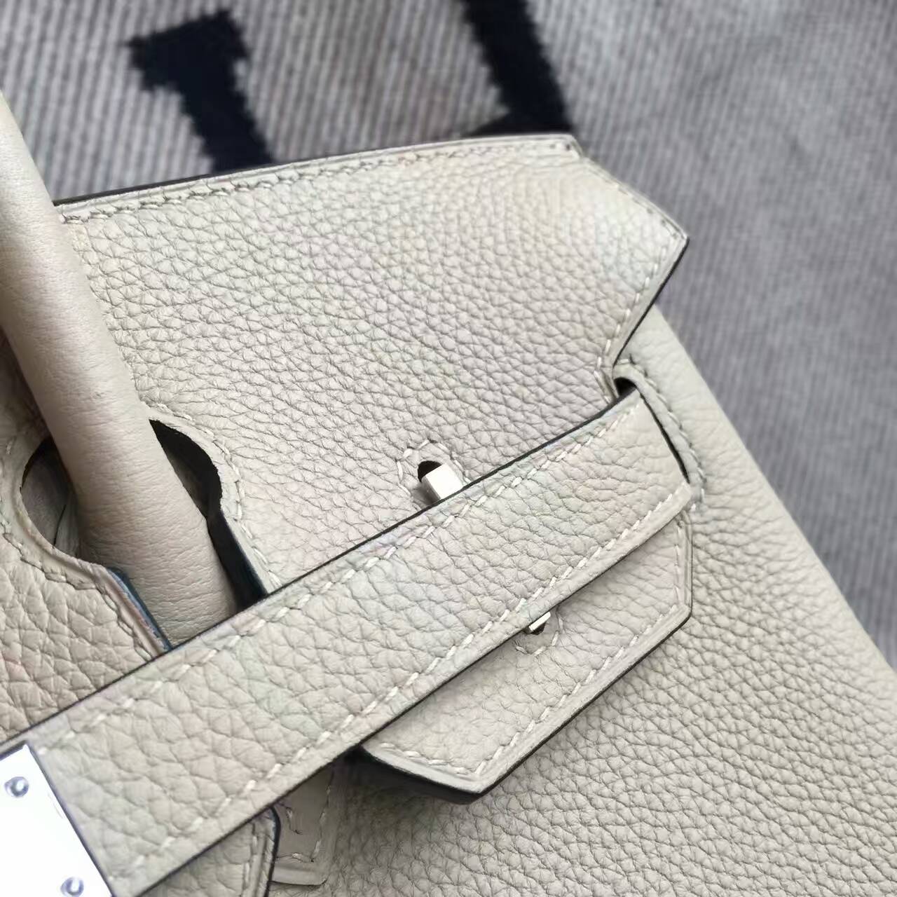 Hand Stitching Hermes S2 Coat Grey Togo Calfskin Leather Birkin Bag 30cm