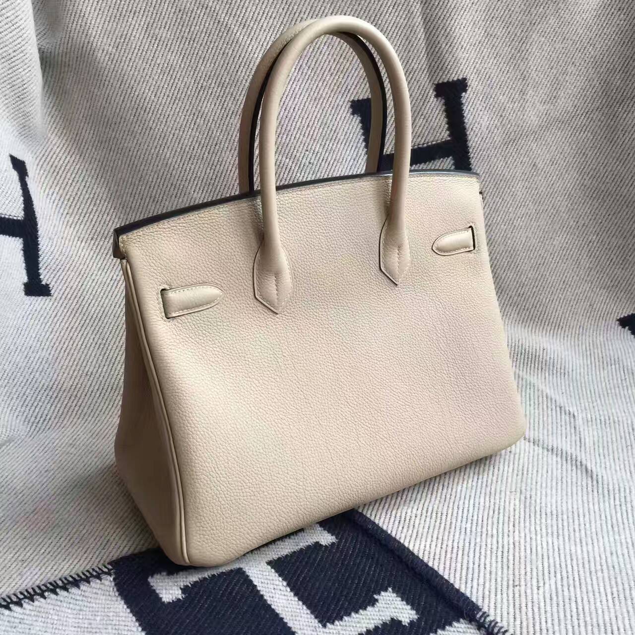 Hand Stitching Hermes S2 Coat Grey Togo Calfskin Leather Birkin Bag 30cm