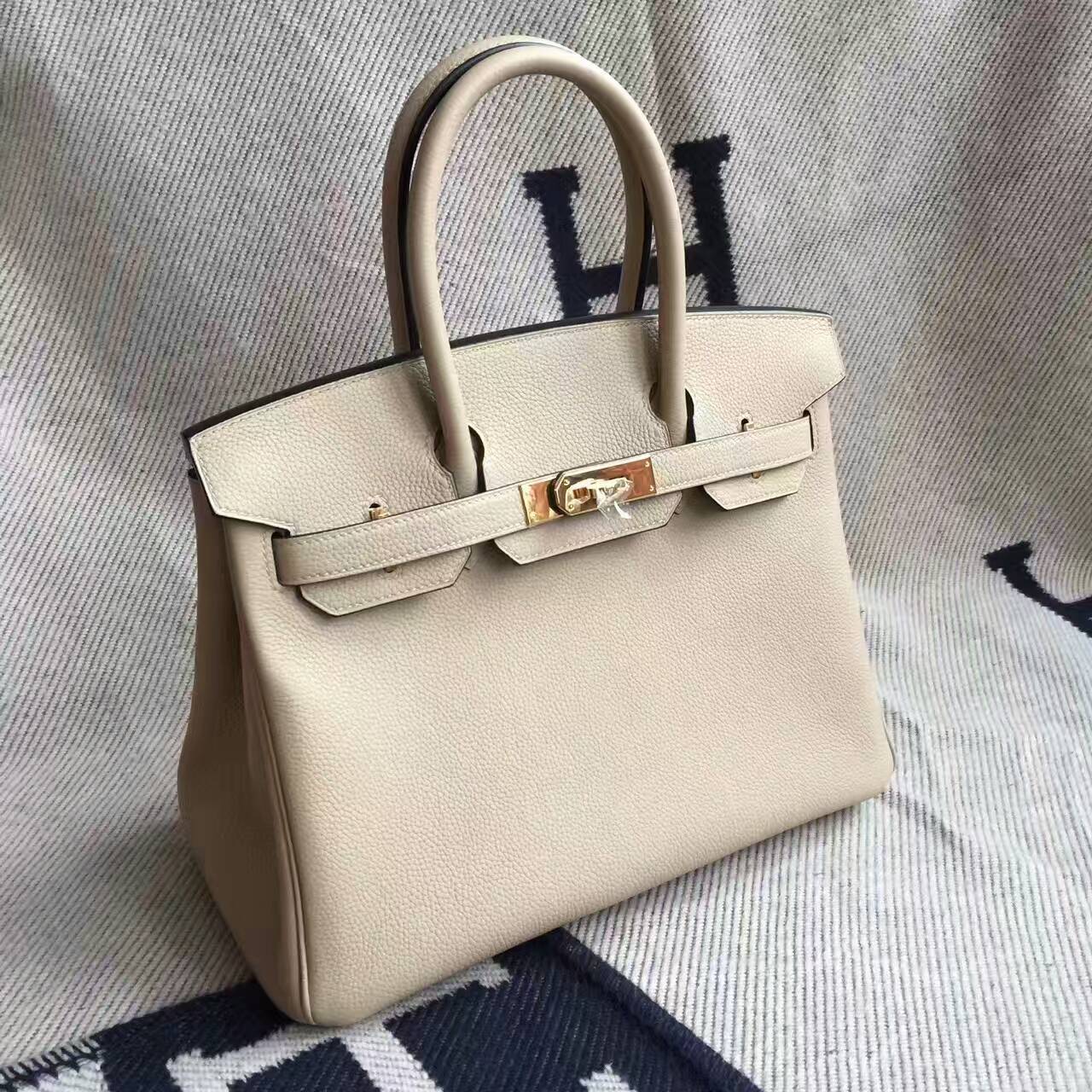 Hand Stitching Hermes S2 Coat Grey Togo Calfskin Leather Birkin Bag 30cm