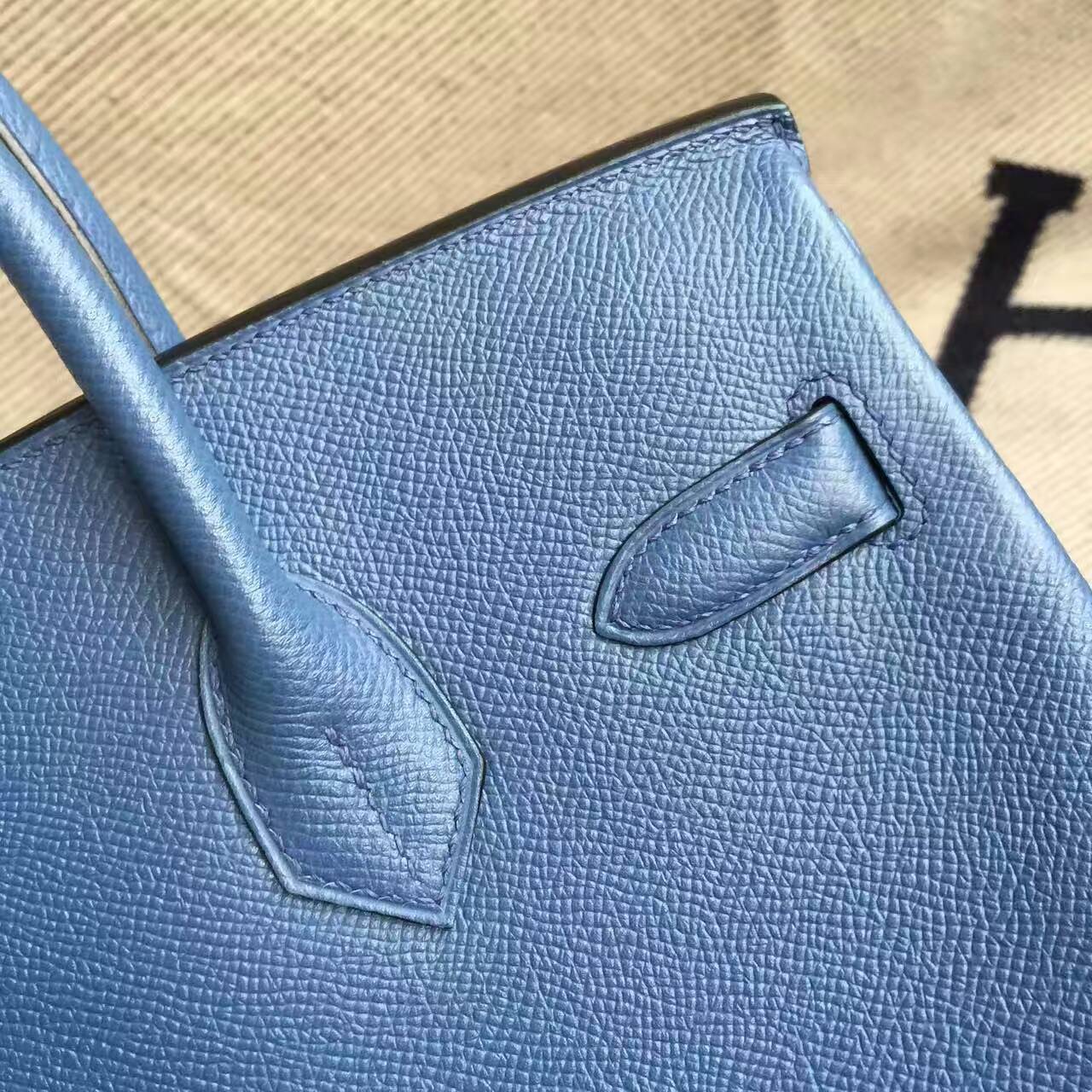 Sale Hermes Epsom Calfskin Leather Birkin Bag 30cm in R2 Agate Blue