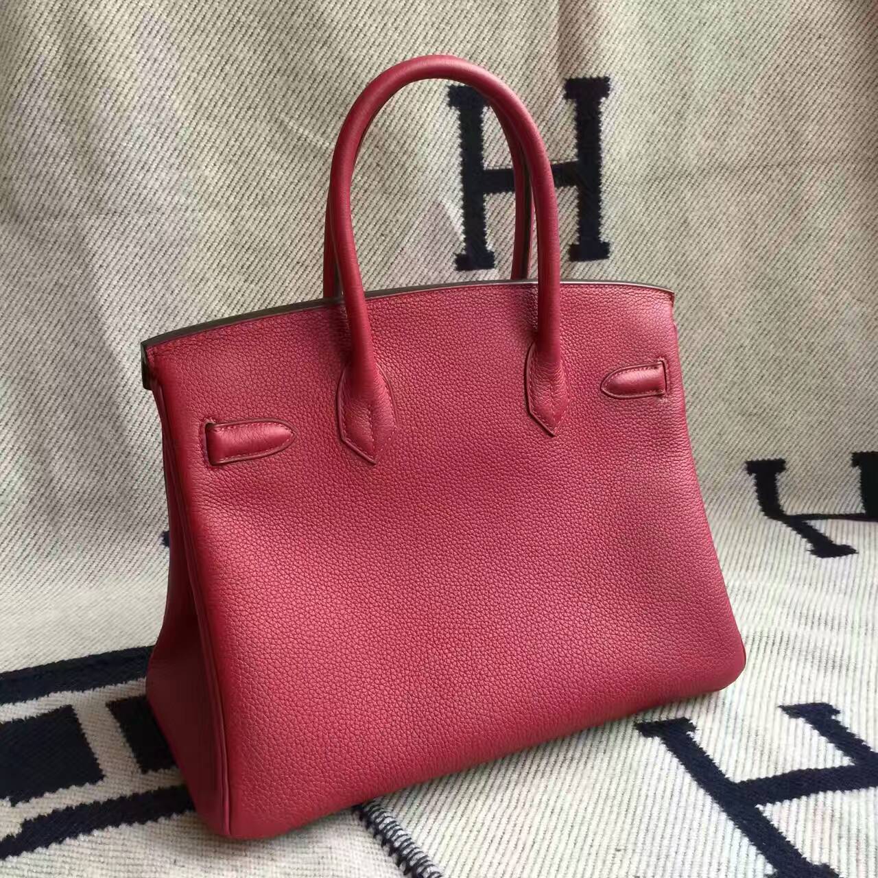 On Sale Hermes K1 Rouge Grenade Togo Calfskin Leather Birkin Bag 30cm