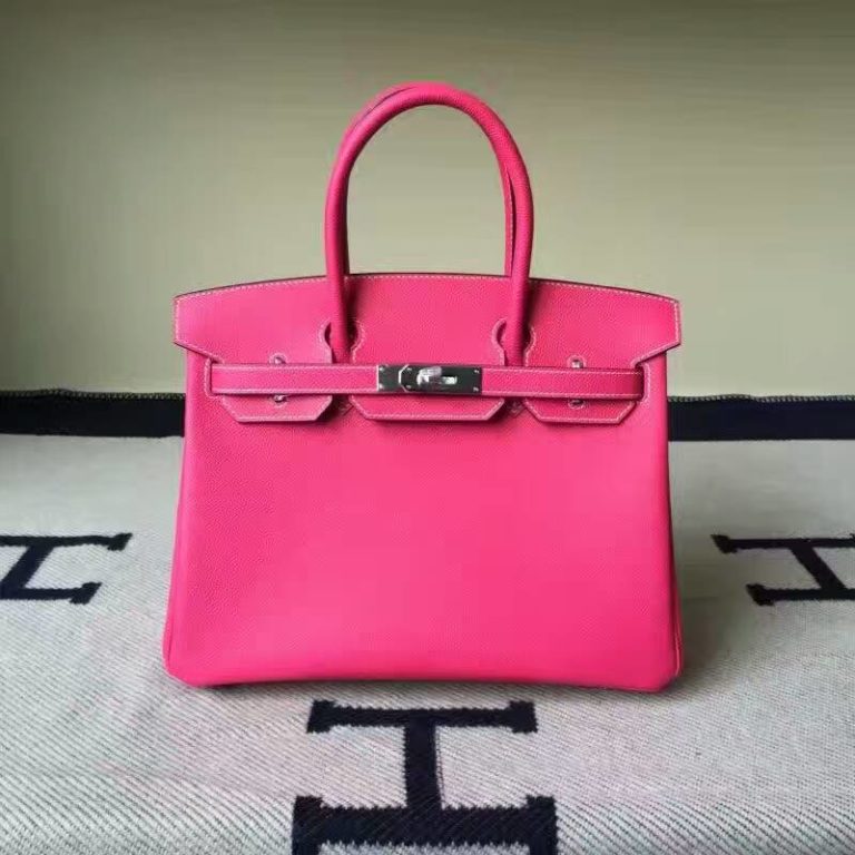 Hermes Birkin 30cm E5 Rose Tyrien  Epsom Calfskin Leather Handbag