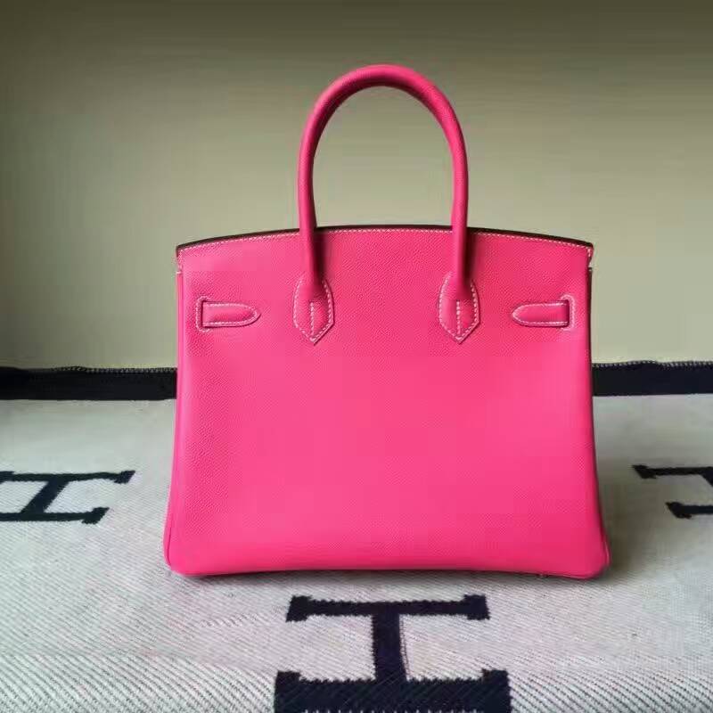 Cheap Hermes Birkin30cm E5 Rose Tyrien  Epsom Calfskin Leather Handbag