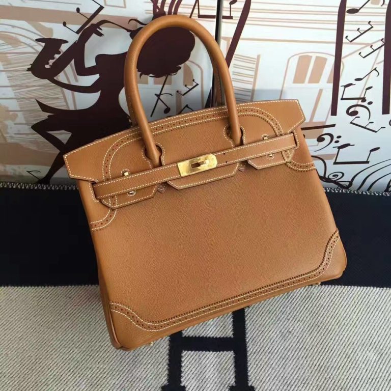 Hermes CK37 Gold Epsom Calfskin Leather Birkin 30cm Handbag