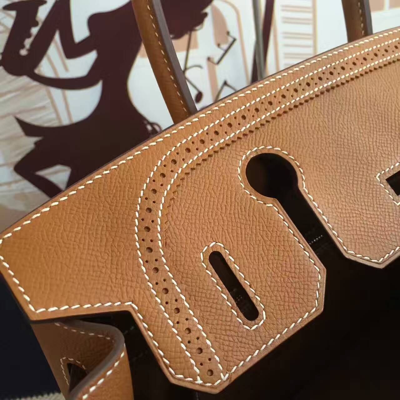 Luxury Hermes CK37 Gold Epsom Calfskin Leather Birkin30cm Handbag