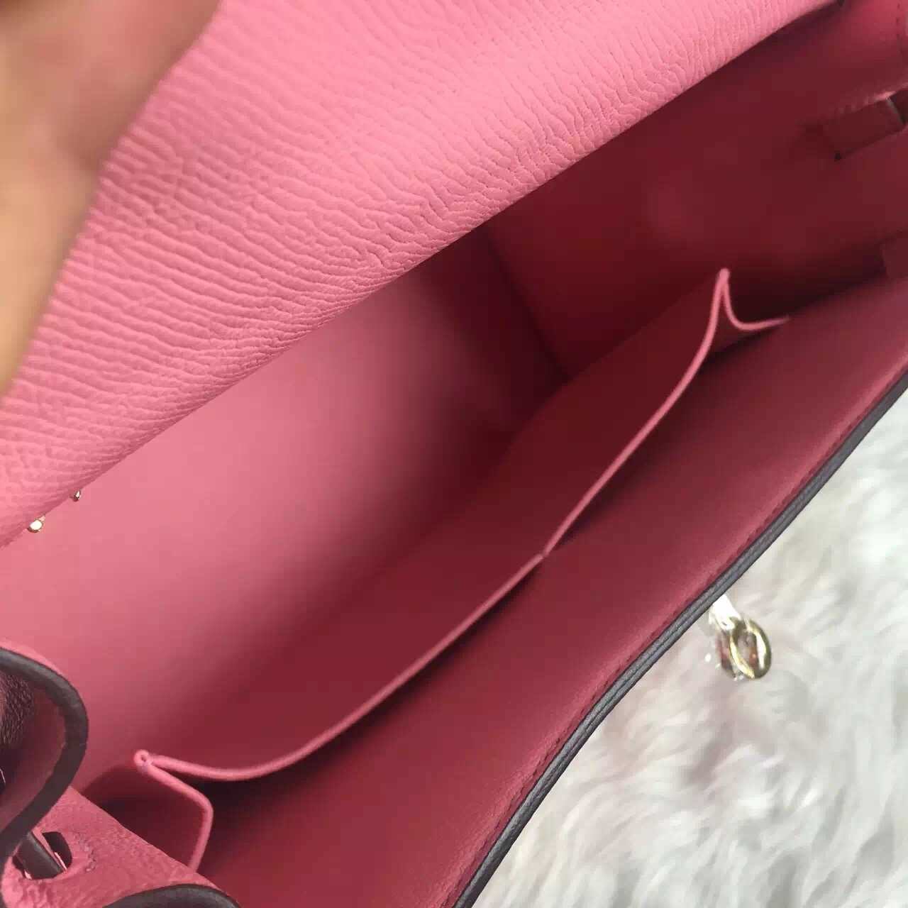 Noble Hermes Epsom Calfskin Leather Kelly28 in 1Q Rose Confetti