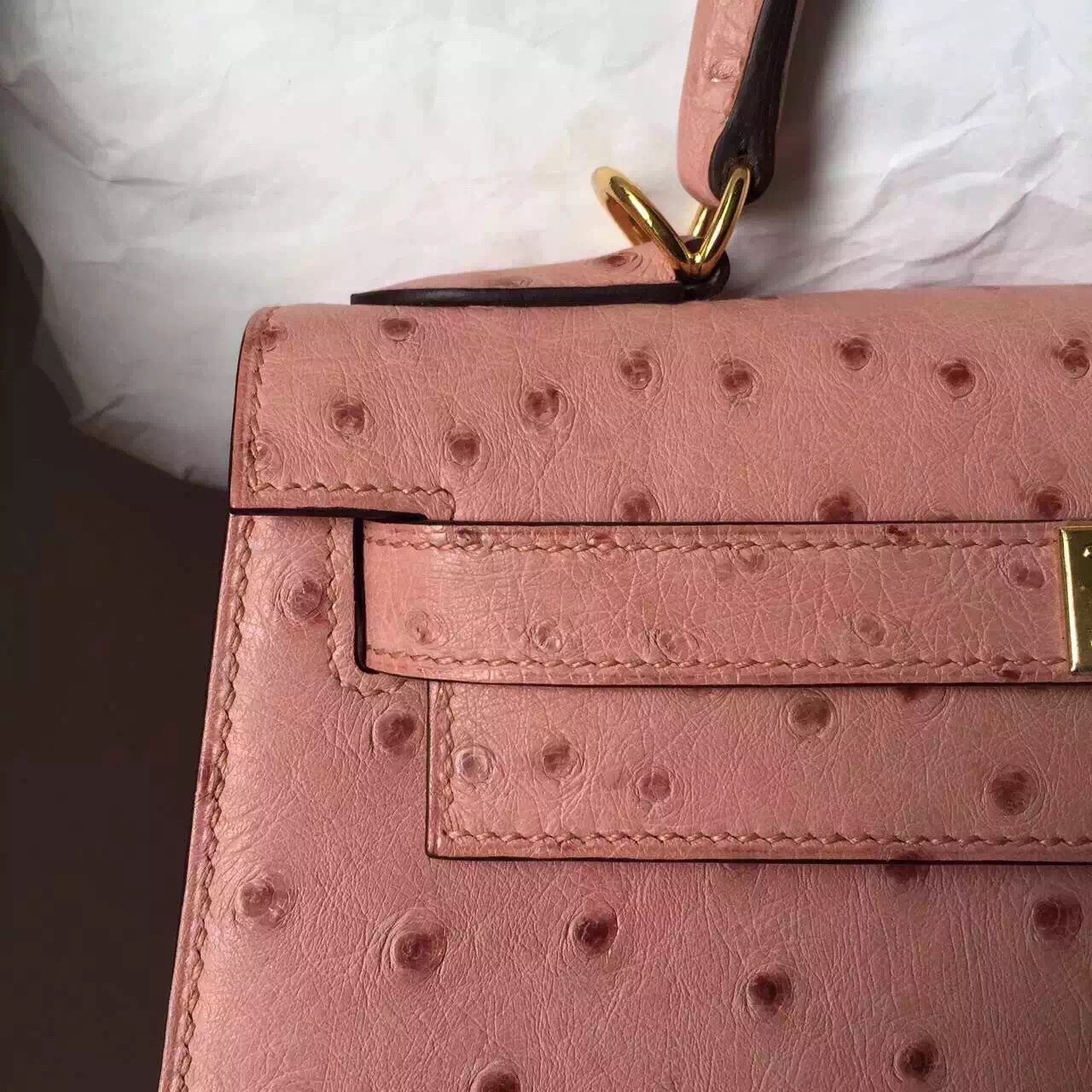 New Pretty Hermes CC94 Terre Cuite Ostrich Leather Kelly28