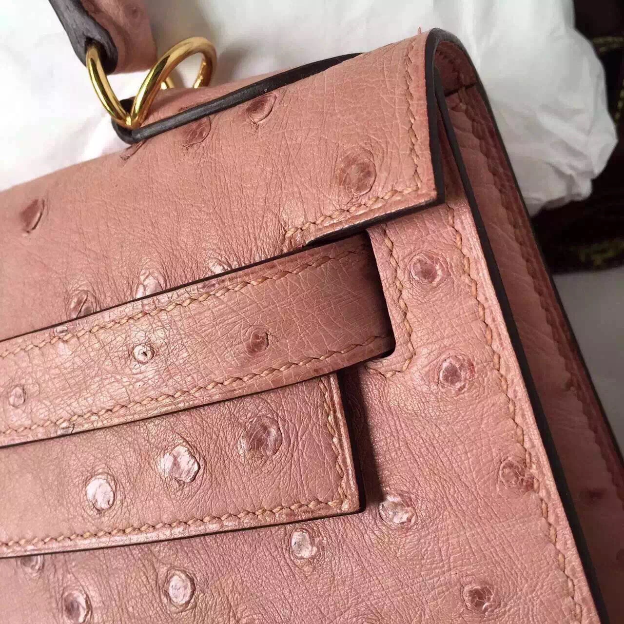 New Pretty Hermes CC94 Terre Cuite Ostrich Leather Kelly28