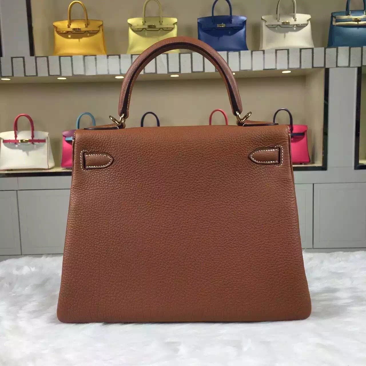On Sale Hermes CK37 Gold Kelly28 Togo Calfskin Leather Tote Bag