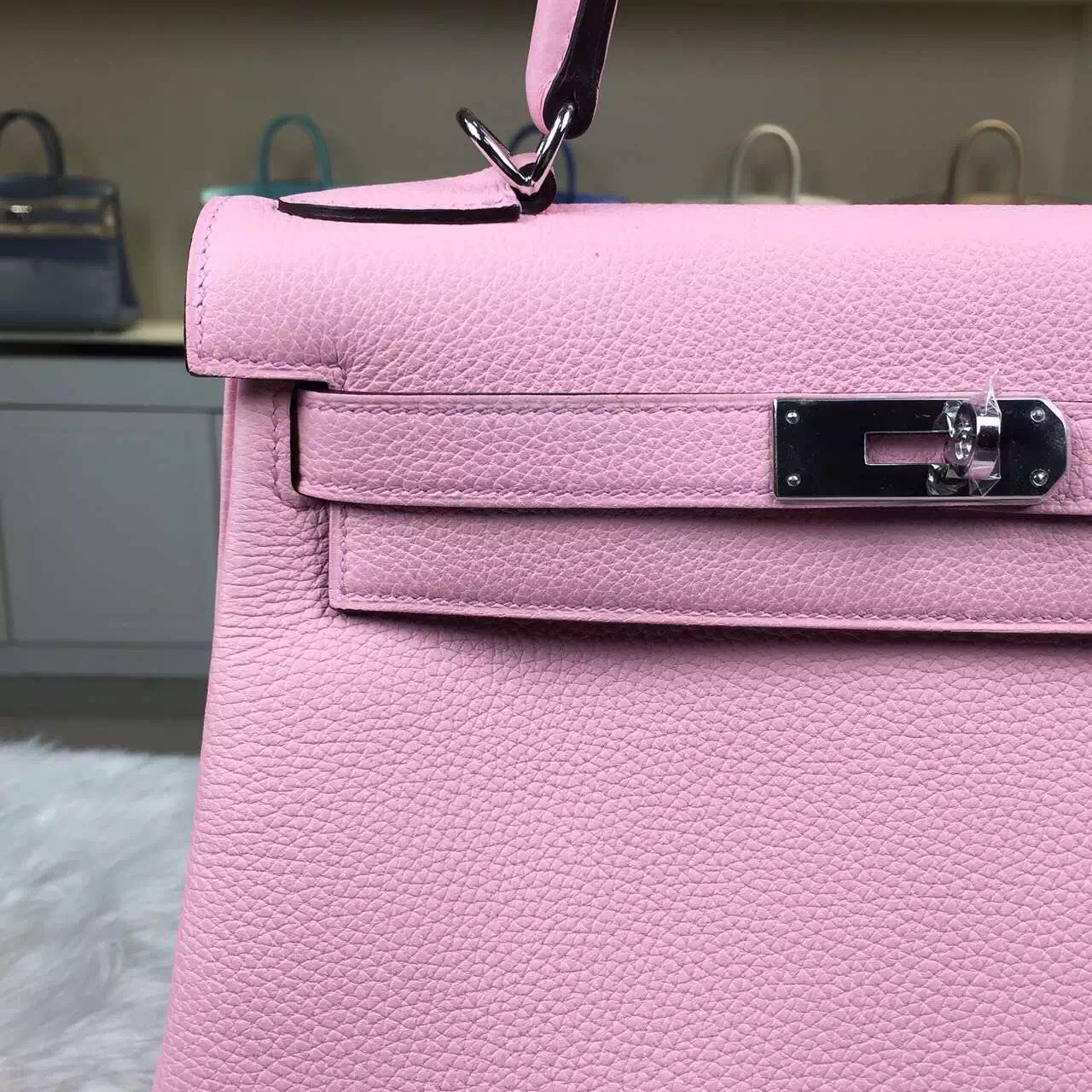 New Pretty Hermes Kelly28 3Q New Rose Sakura Togo Calfskin Leather