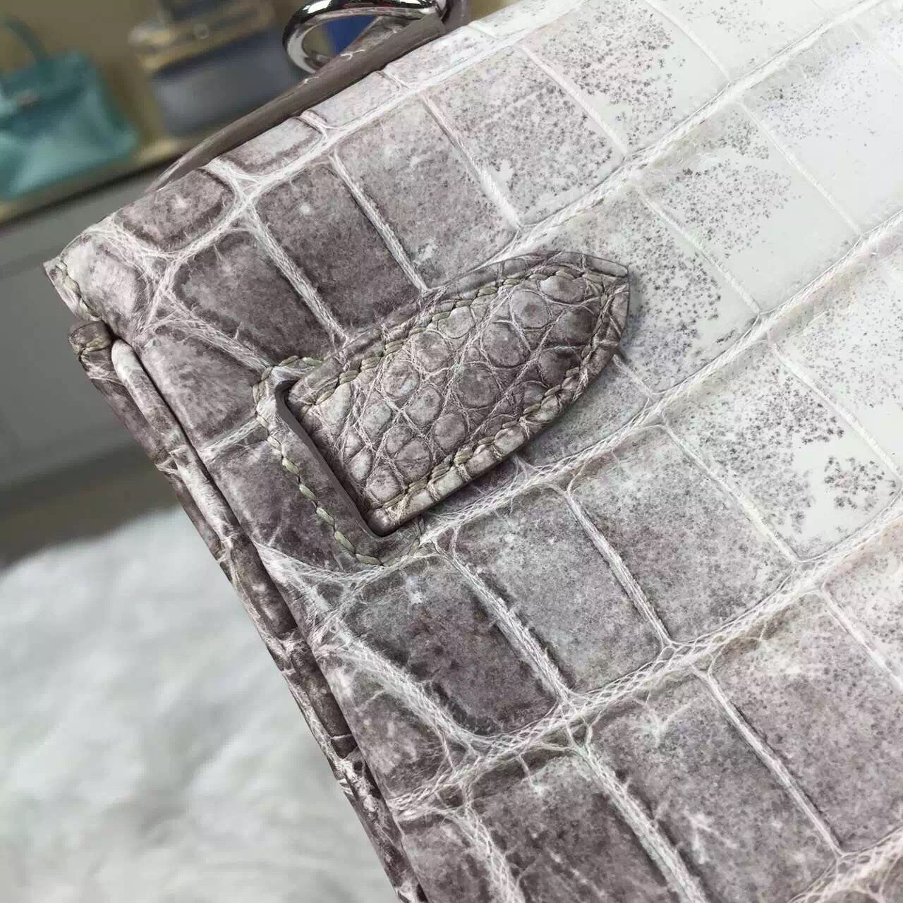 Elegant Hermes Himalaya Color Crocodile Leather Kelly Bag28CM