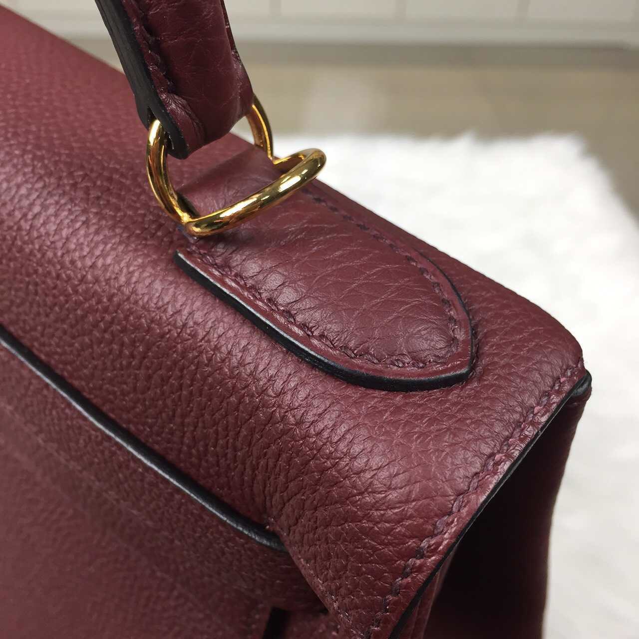 Hermes Kelly28 Retourne CK55 Hermes Red Togo Leather Gold Hardware