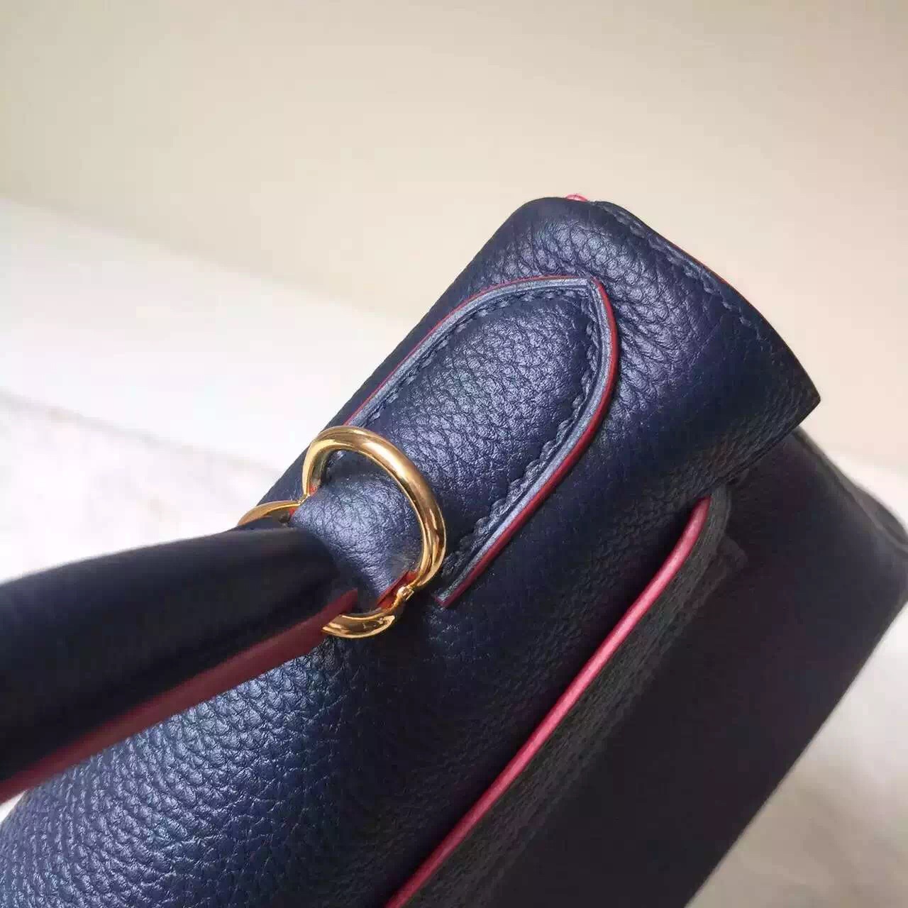 Hermes Bag Website Togo Leather Retourne Kelly Bag 28CM in 7K Blue Saphir