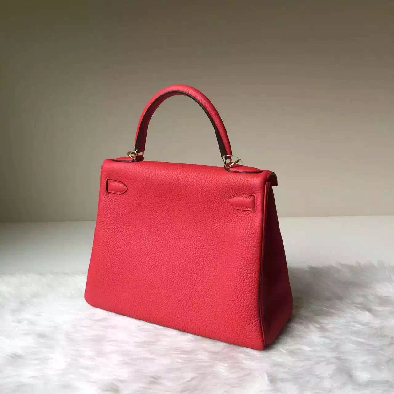 Wholesale Hermes Kelly28cm Q5 Rouge Casaque Togo Leather Handbag