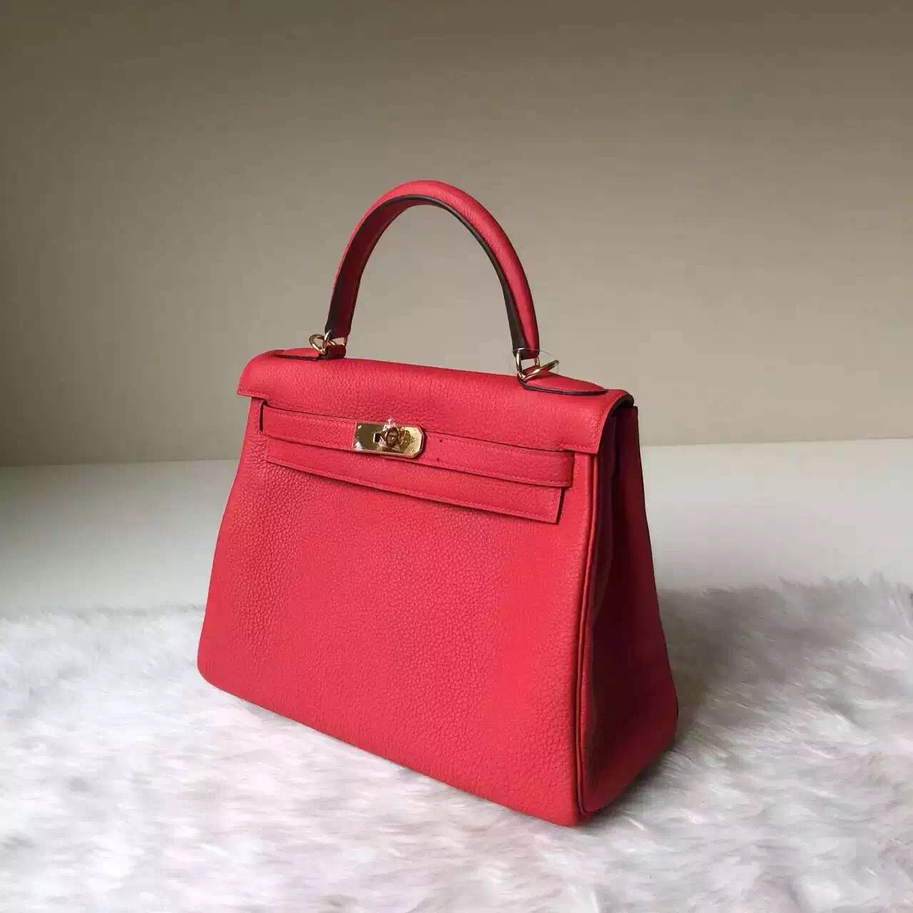 Wholesale Hermes Kelly28cm Q5 Rouge Casaque Togo Leather Handbag