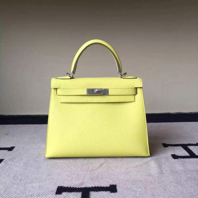 Hermes Bag Epsom Leather Kelly Bag  28cm in Yellow