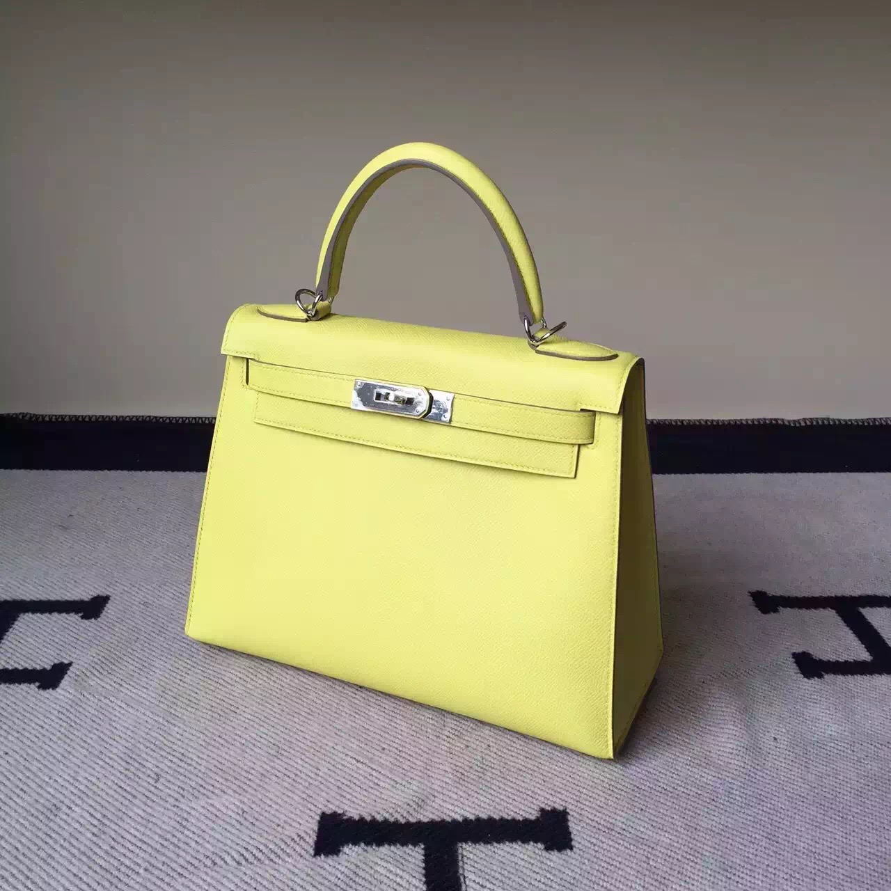 Sale Hermes Bag Epsom Leather Kelly Bag 28cm in Yellow