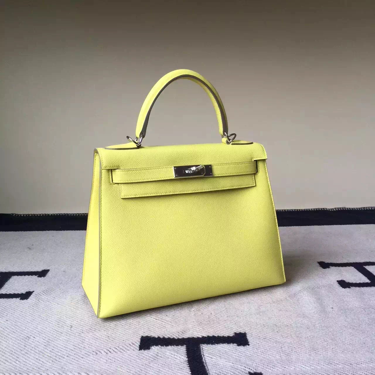 Sale Hermes Bag Epsom Leather Kelly Bag 28cm in Yellow