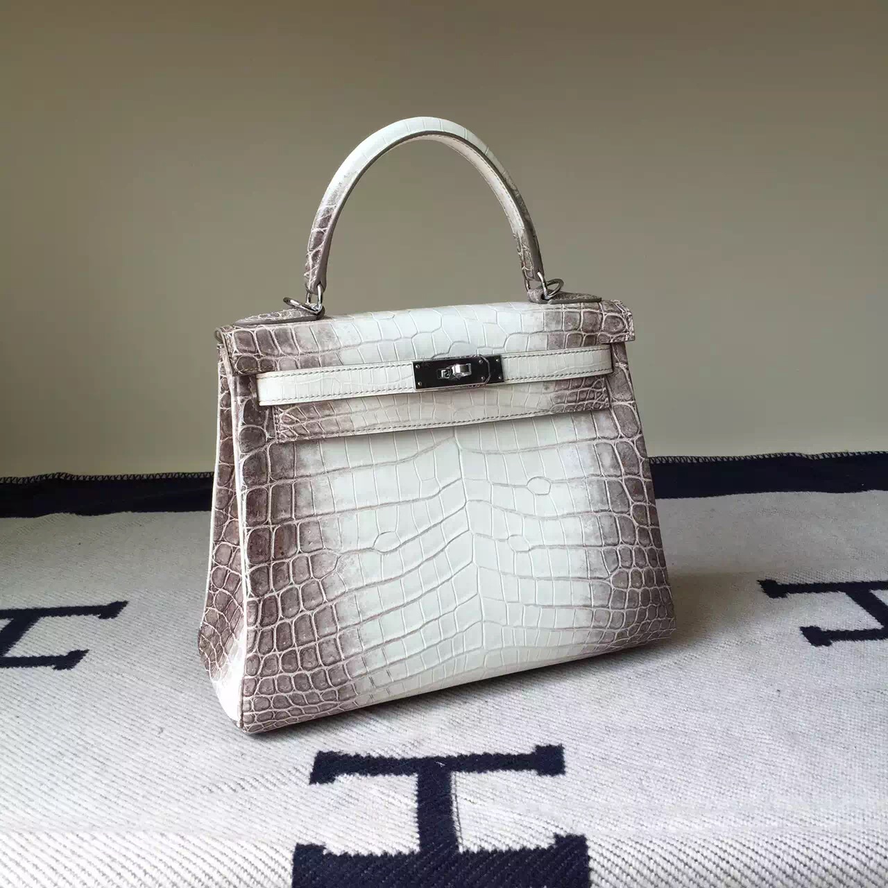 Discount Hermes Himalaya Crocodile Leather Retourne Kelly Bag28cm