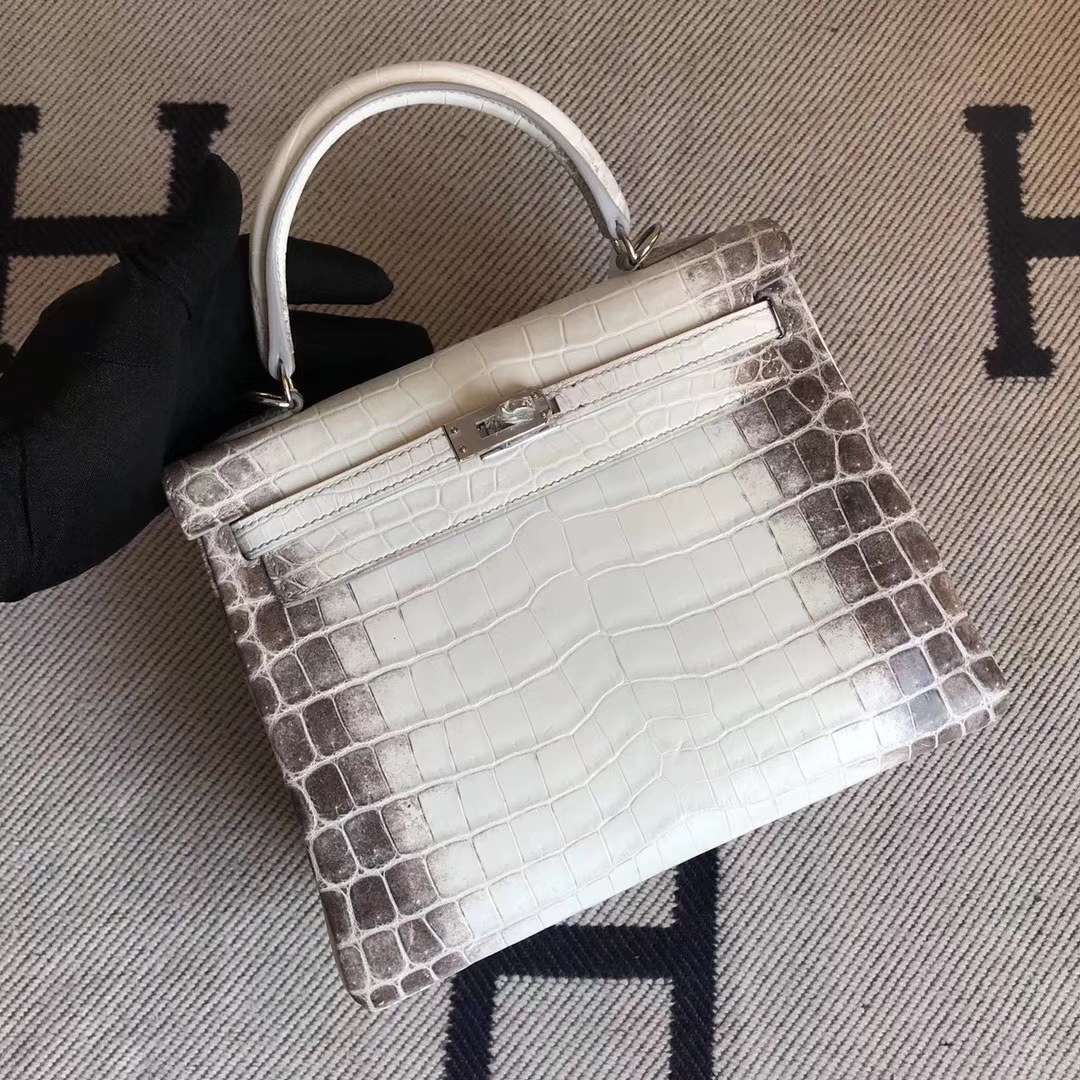 Noble Hermes Crocodile Matt Retourne Kelly25CM Bag in Himalaya Color