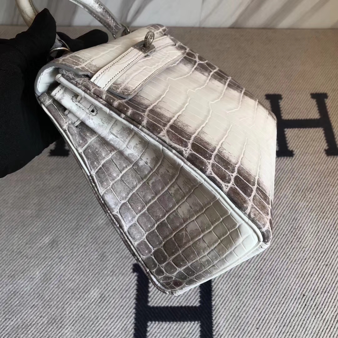 Noble Hermes Crocodile Matt Retourne Kelly25CM Bag in Himalaya Color