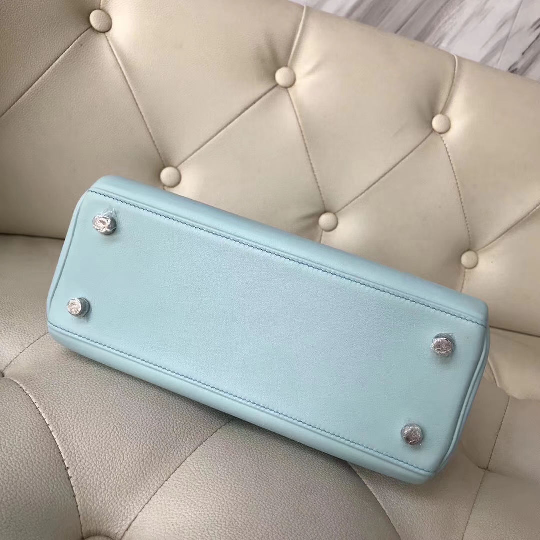 Discount Hermes U2 Blue Zephyr Swift Calf Retourne Kelly25CM Bag Silver Hardware