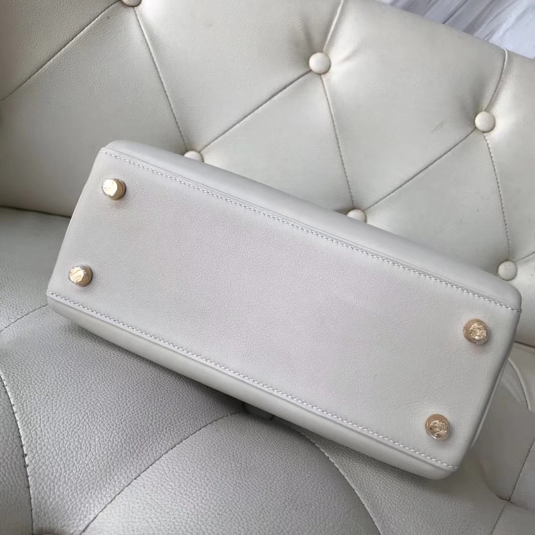 Discount Hermes Swift Calf Kelly Bag25CM in CK10 Craie White Gold Hardware